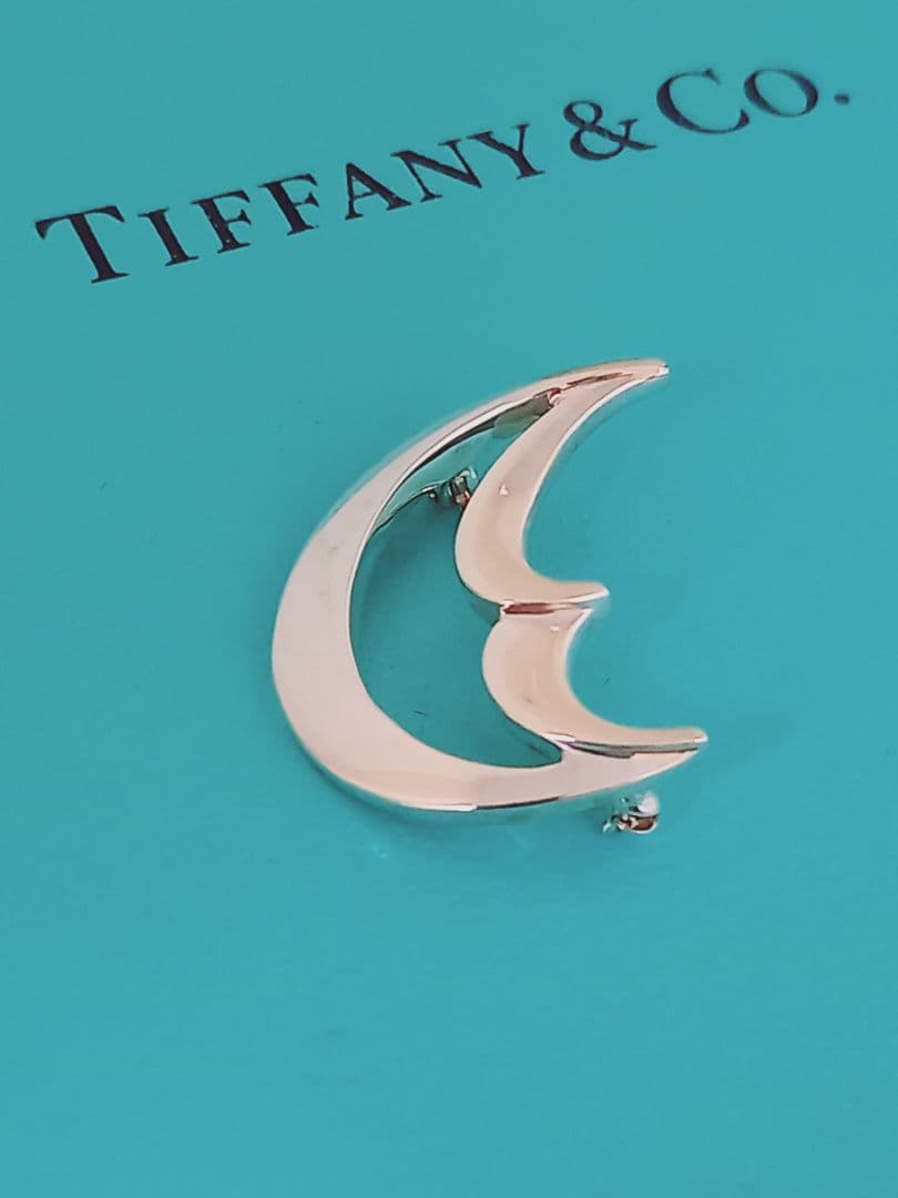 美品 TIFFANY ティファニー クレセントムーン シルバーブローチ