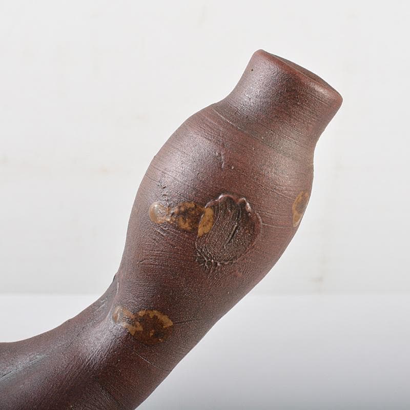 備前焼　古備前　江戸時代末期　鴨徳利　桂又三郎極め箱　V　R5572