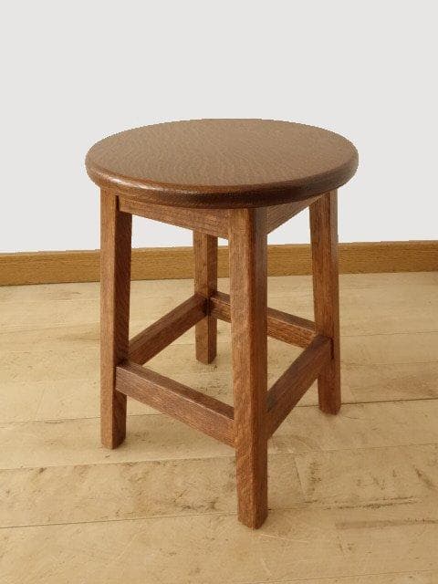 北海道手作り家具　ナラ材　スツール　座面一枚板　　勇峰工芸（新）フォトセット