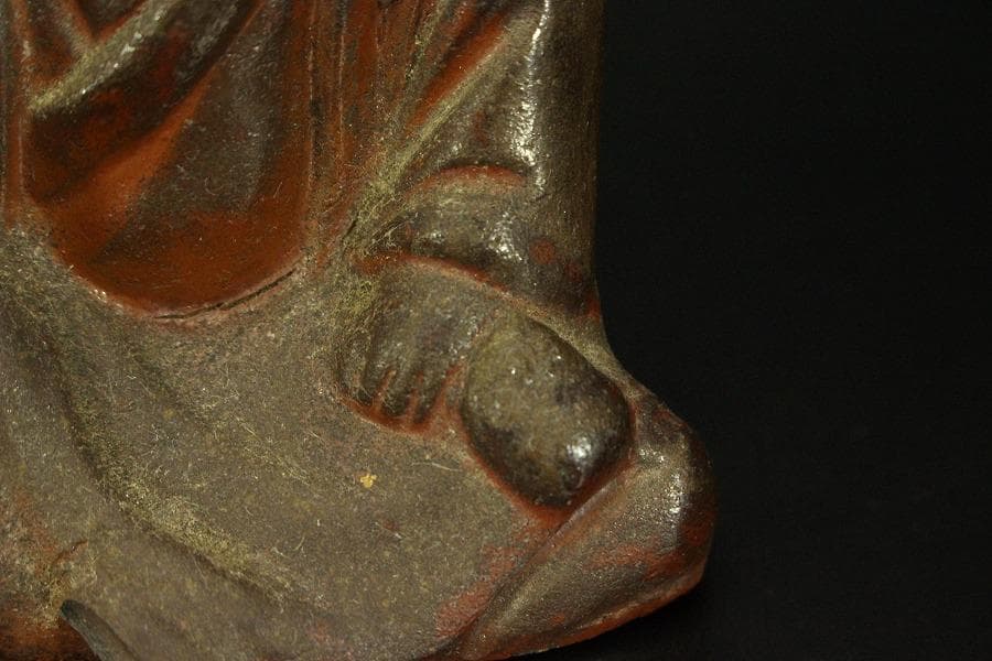 古備前 人物 筆洗 高10.5cm 文房具(A298)