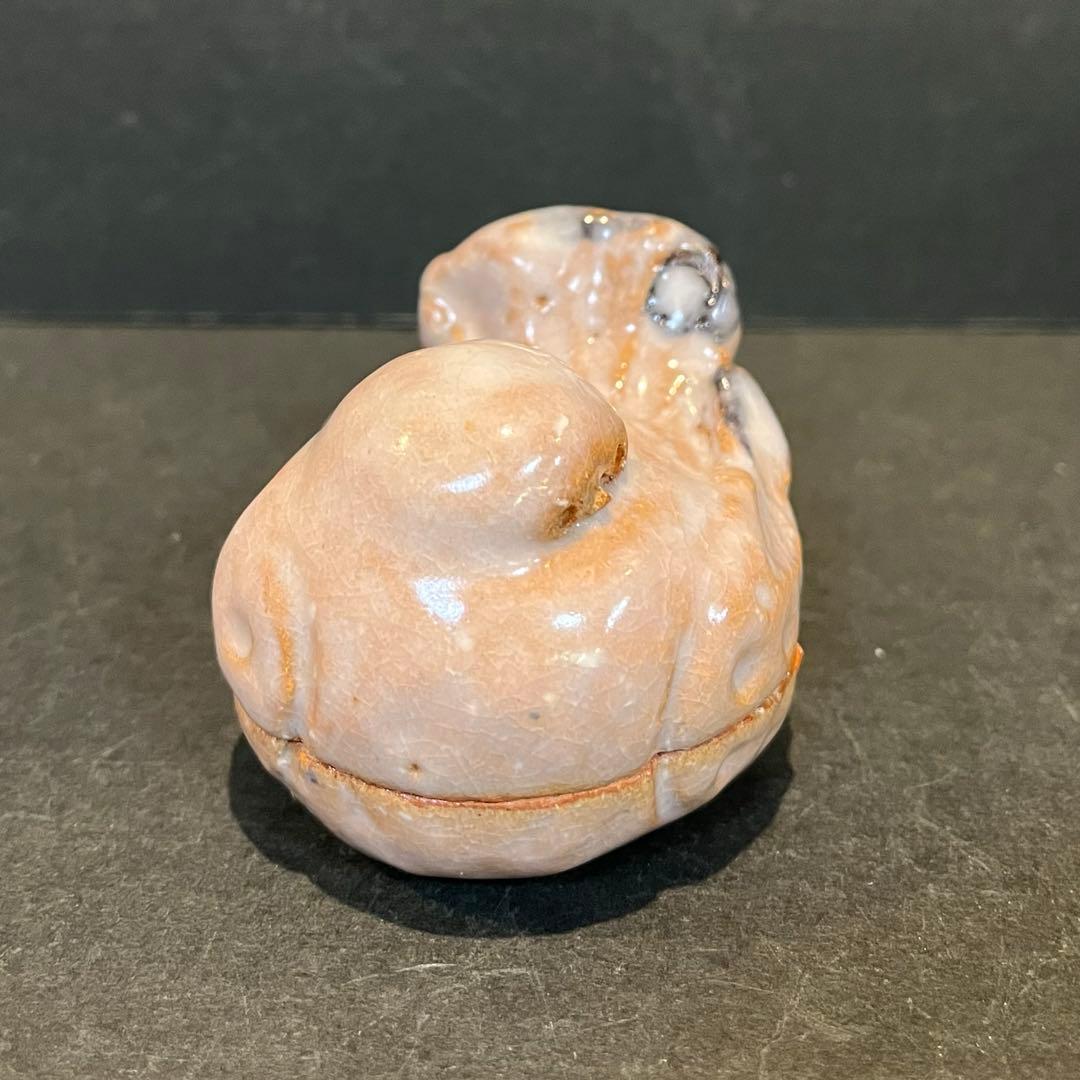 人間国宝　三輪休和 (十代 三輪休雪) 萩　雀　香合 共箱 茶道具