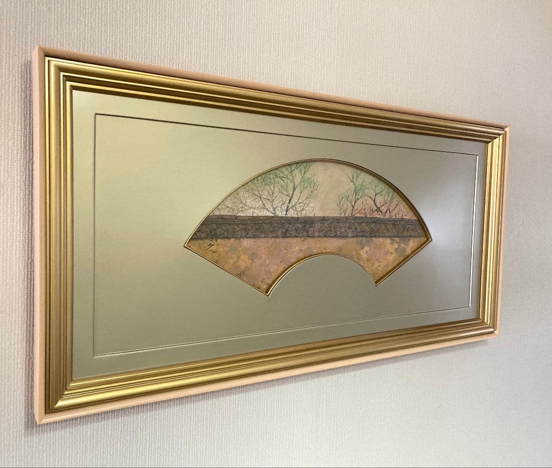 瀧下尚久「明日香（共シール）」額装●日本画作品 落款 押印 ●