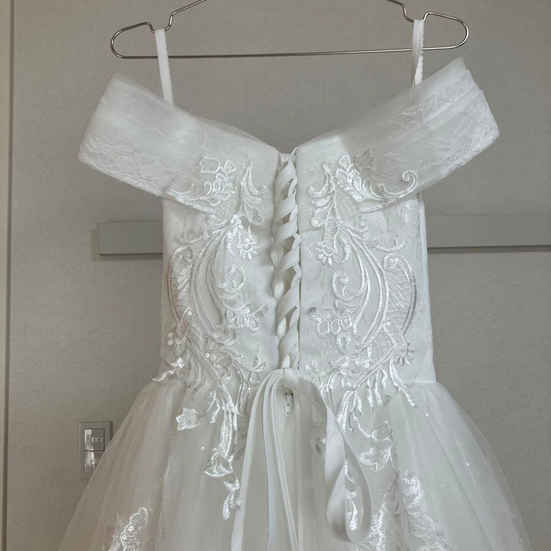 【美品】オフショルダーウェディングドレス