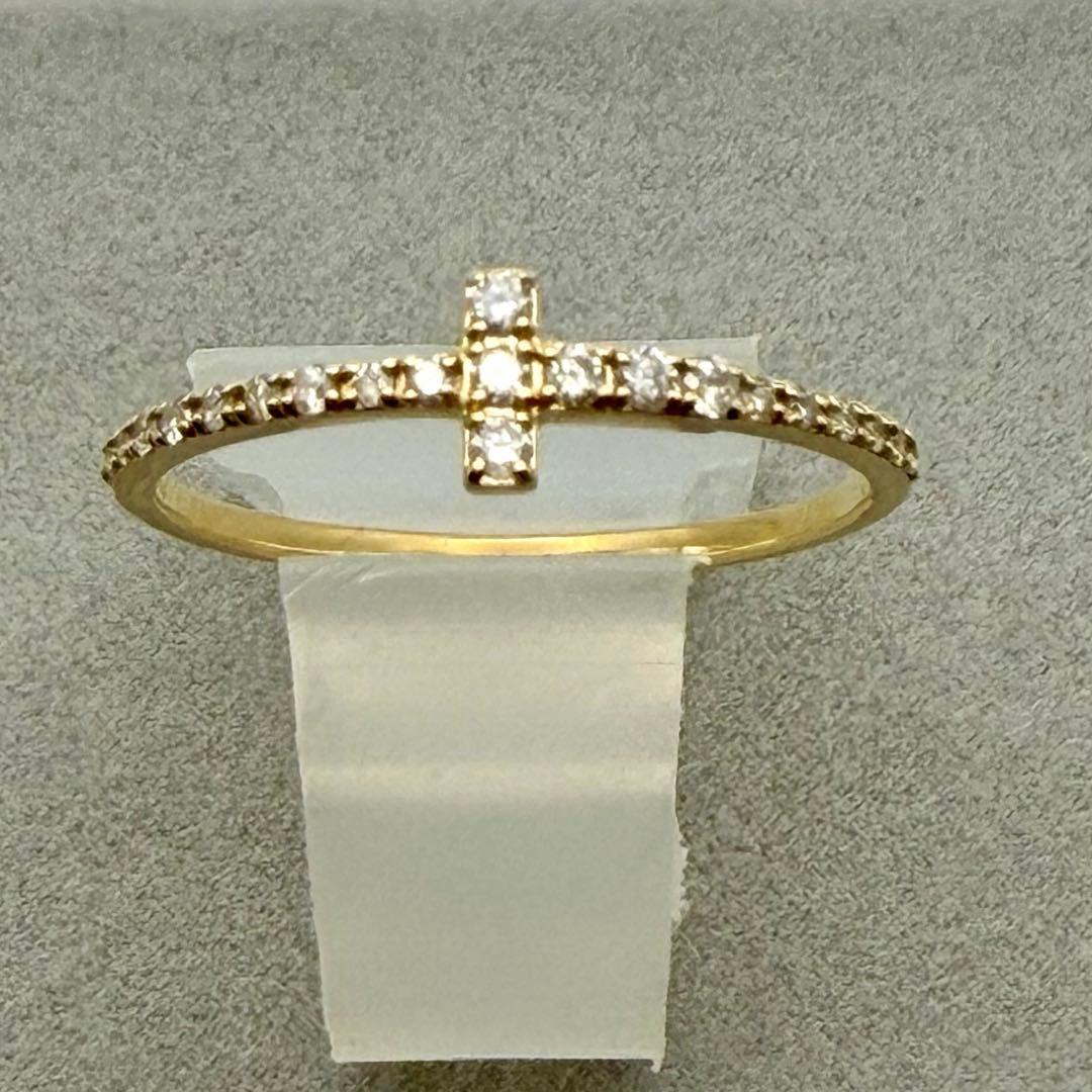 【K18】✨クロスモチーフダイヤモンドデザインリング✨