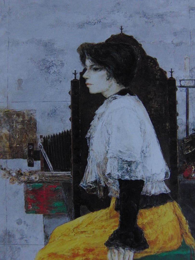 杉山吉伸、【座想】、希少な額装用画集より、新品額装付