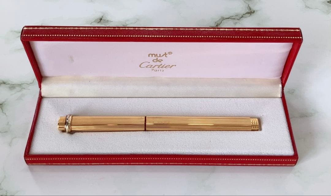 カルティエ トリニティ キャップ式ボールペン ゴールド
