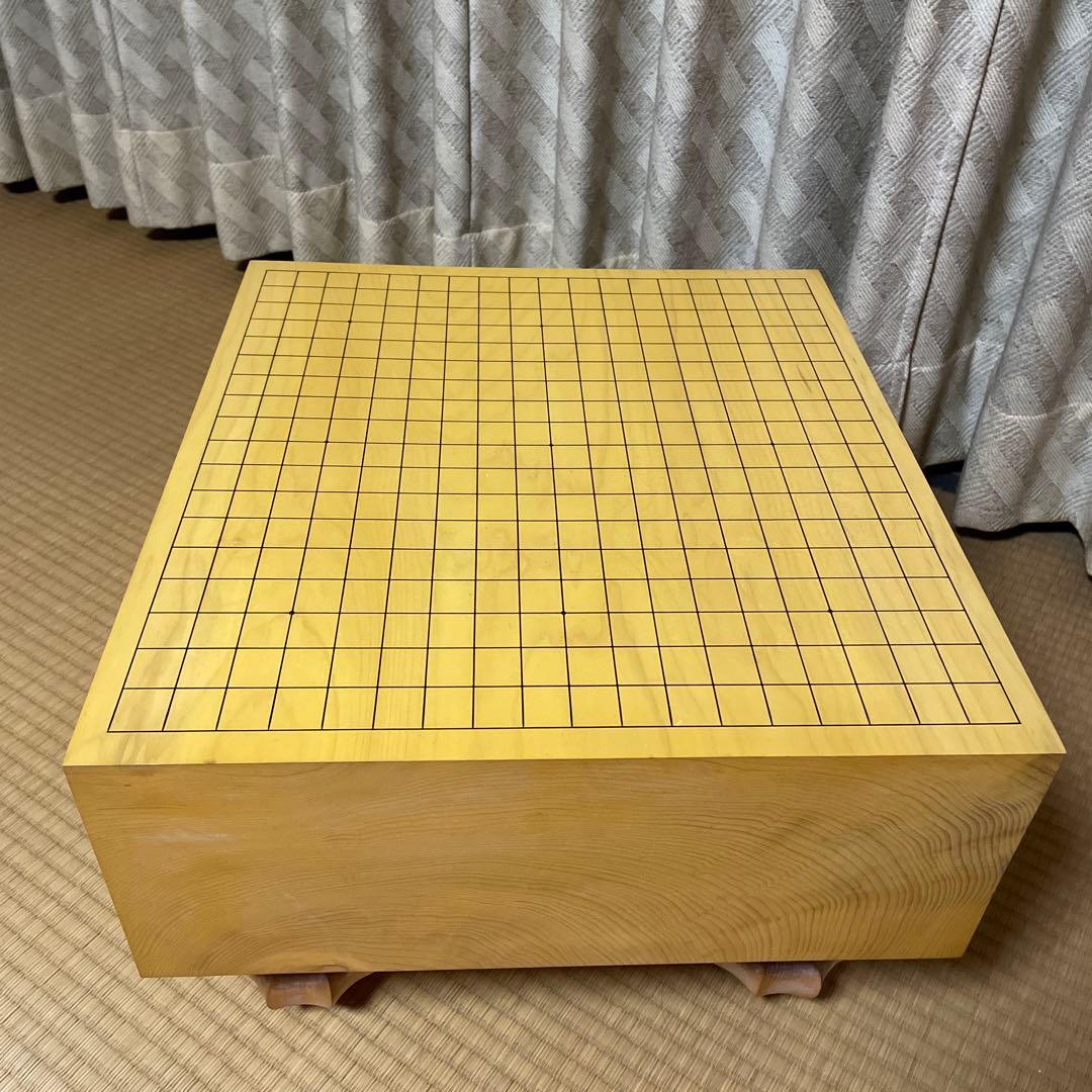 囲碁盤　脚付へそ有り　布カバーと桐箱付き