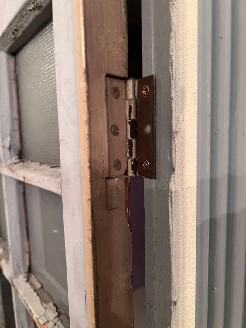 少し大きな古いガラス扉＊レトロ＊古道具