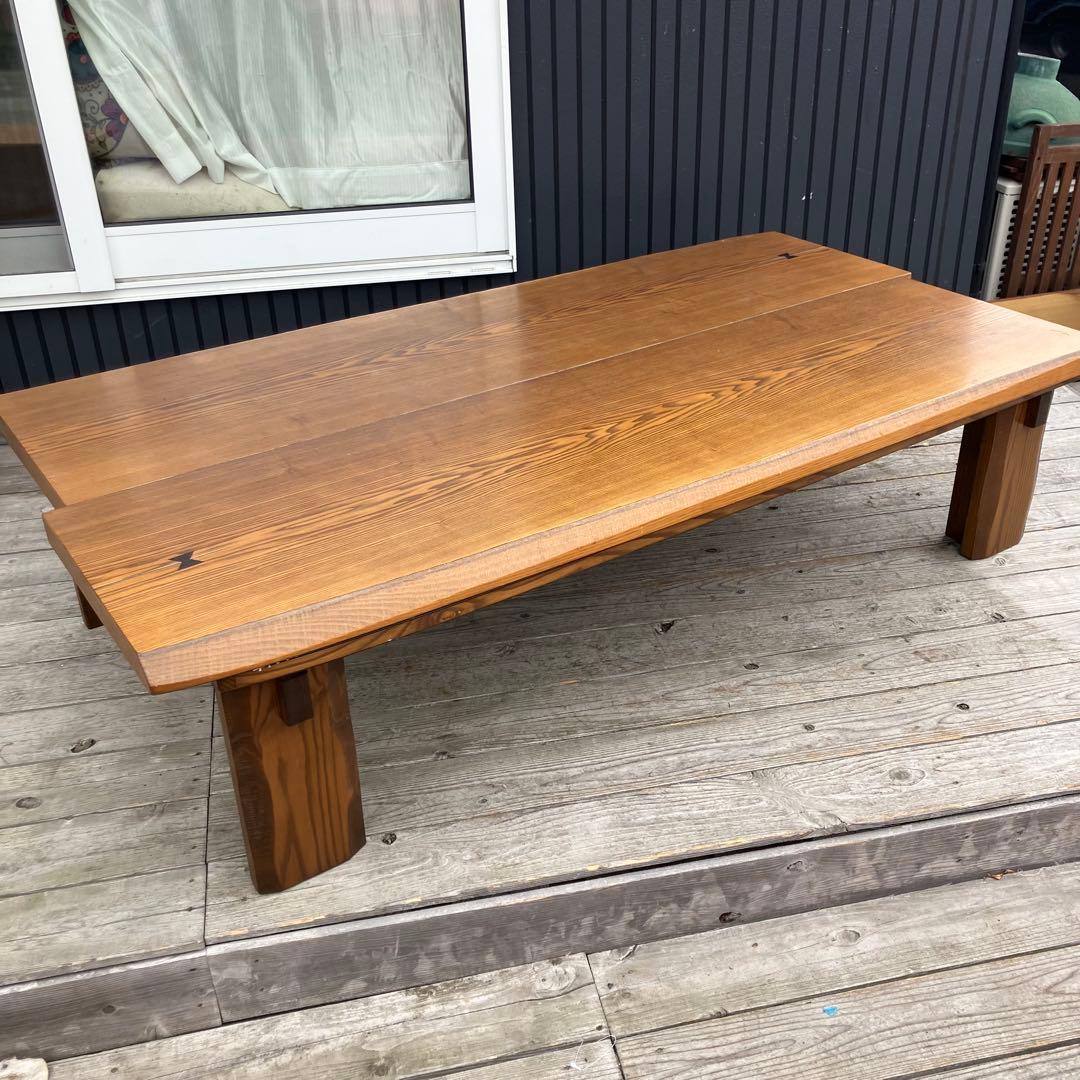 昭和レトロ 一枚板風大型こたつ 木製折りたたみコタツテーブル センターテーブル