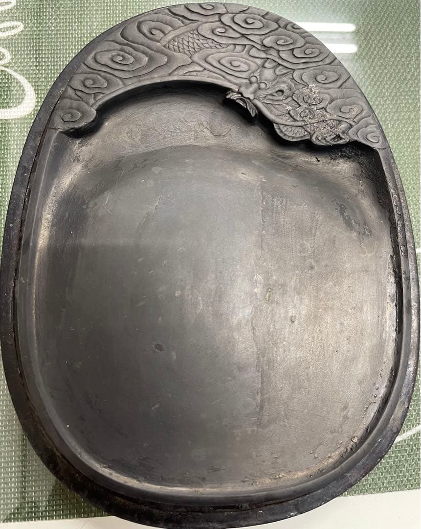 中国 龍彫り硯 墨 書道具