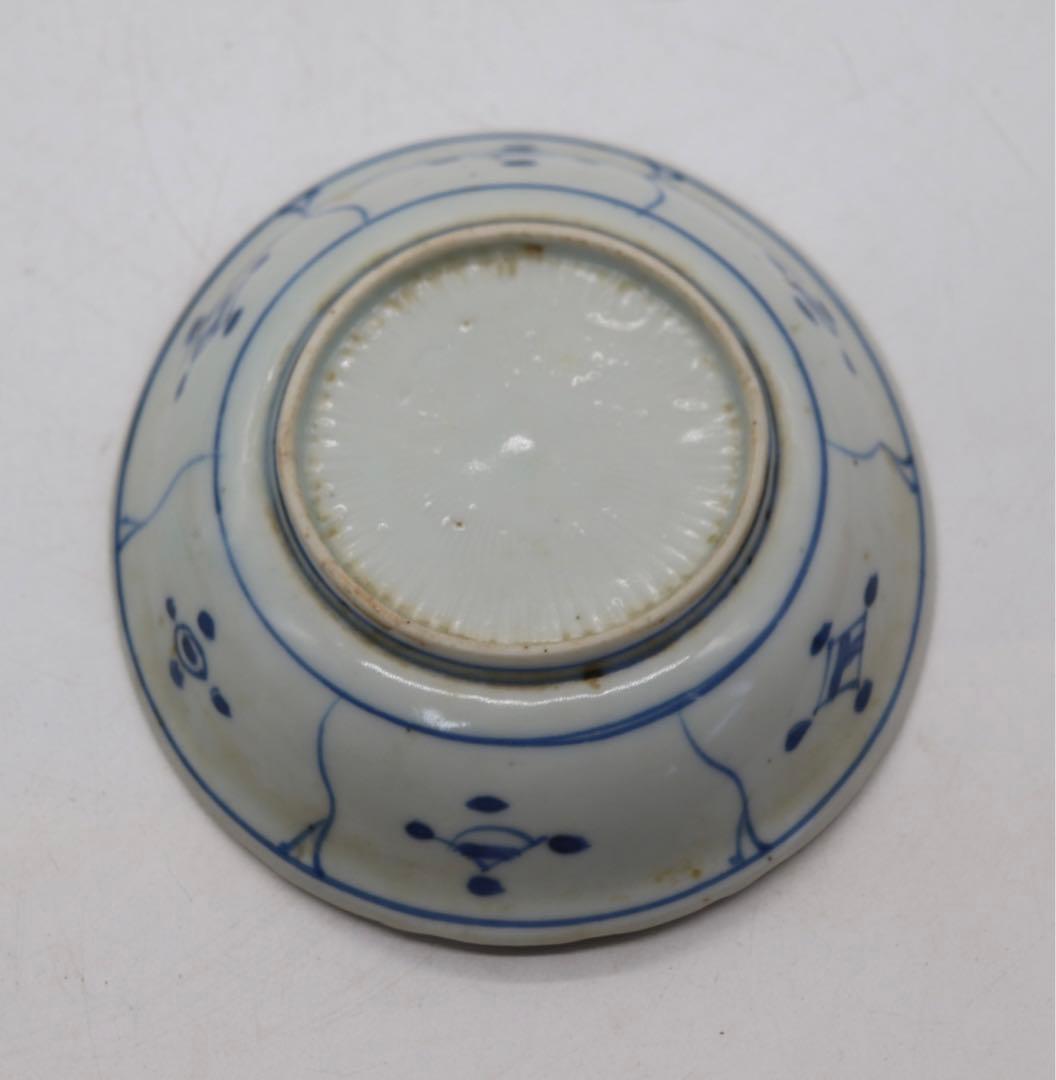 中国　明時代　染付小皿2点　芙蓉手　送料込み0605