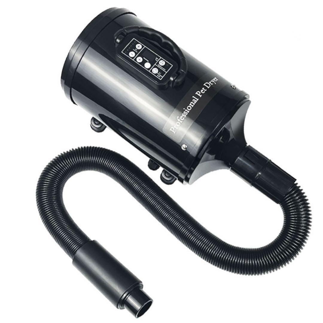 ペットドライヤー 大風量 速乾 家庭用 業務用 犬用 猫用 (ブラック)