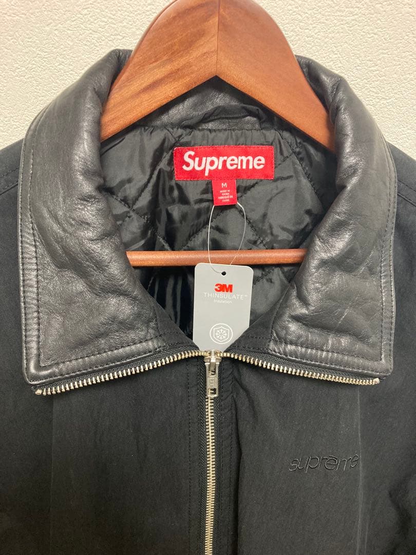 Supreme Leather Collar Utility Jacket M黒