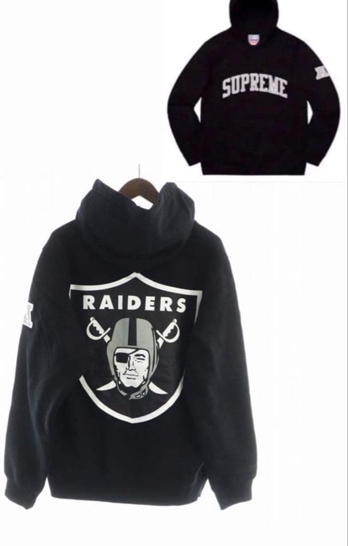 Supreme RAIDERS ロゴ パーカー ブラック S