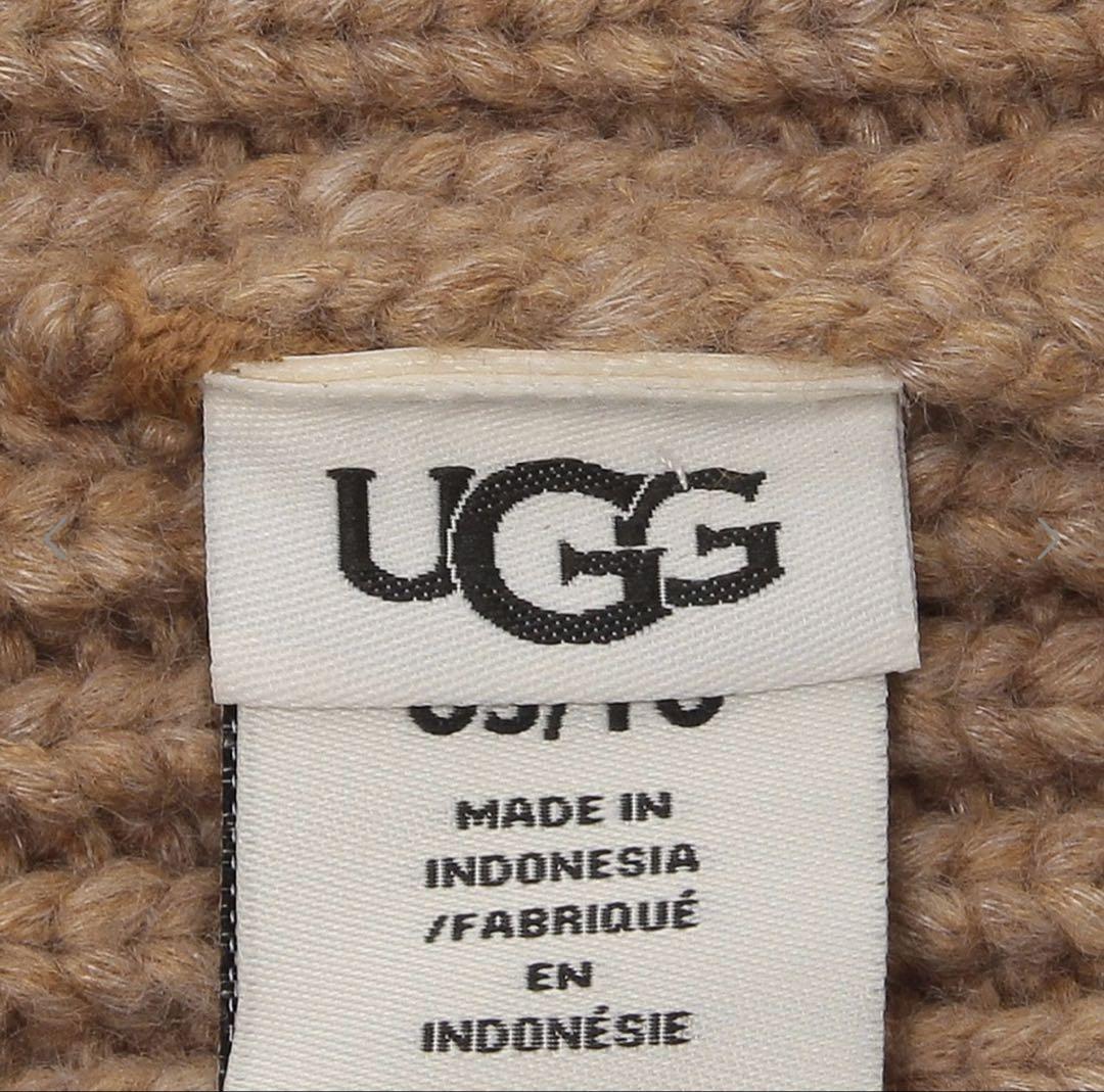 UGG ベージュ リブ編み ニット帽