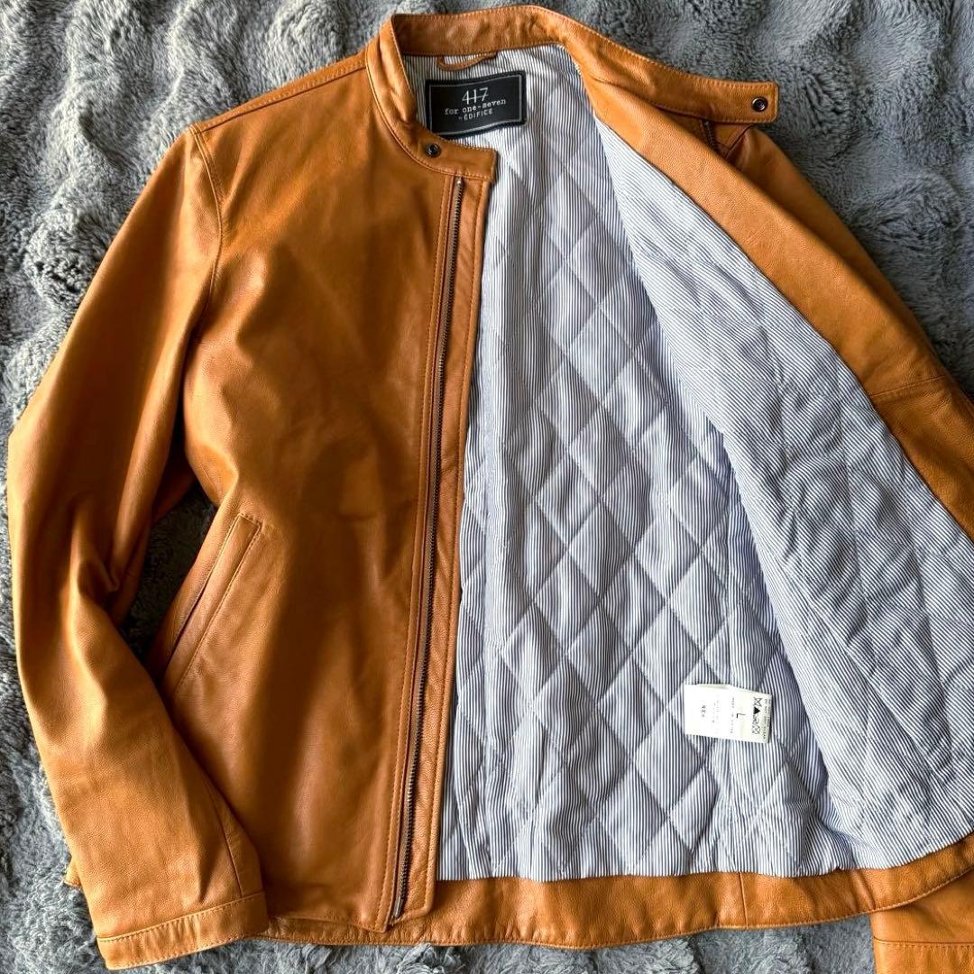 417 for one-seven EDIFICE キャメルレザージャケット L