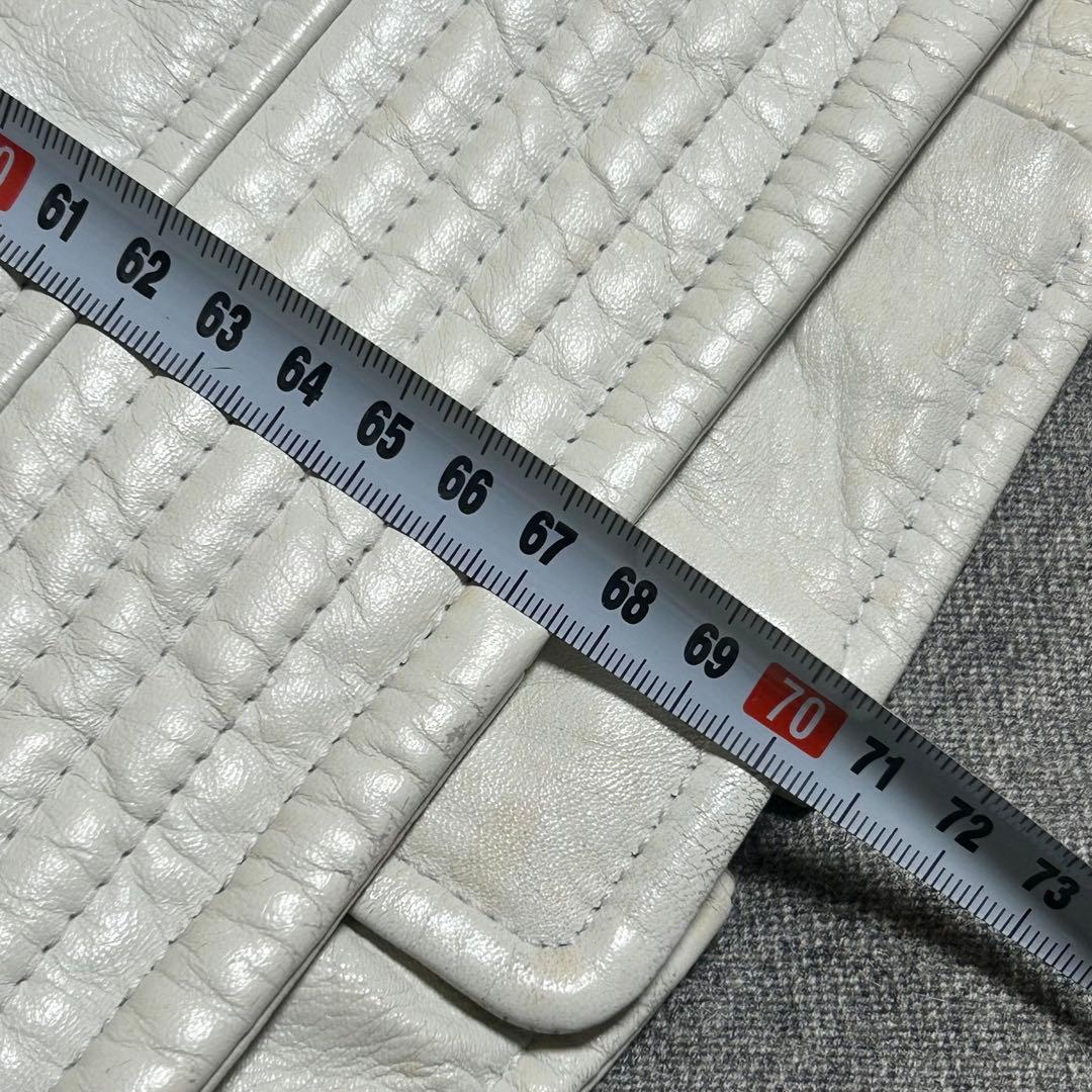 M　Dolce & Gabbana ホワイトレザーライダースジャケット