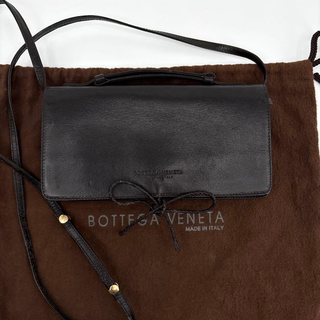 美品】ボッテガヴェネタ　ショルダーバッグ　２WAY ハンドバッグ　ロゴ　レザー
