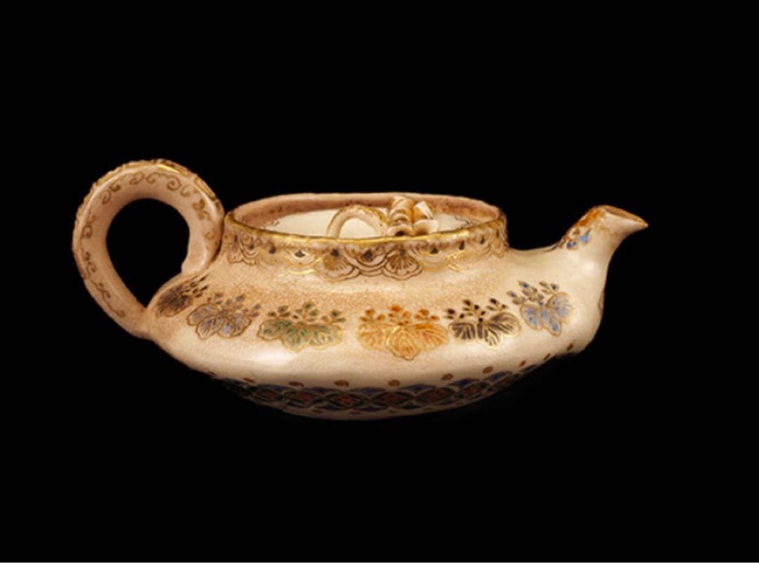 栗田焼　錦光山宗兵衛 錦光山　蓮摘み　急須　煎茶器