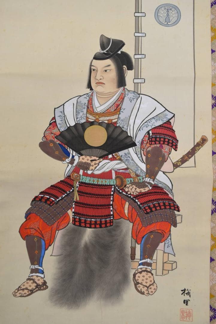 【真作】梅里/桃太郎図/掛軸☆宝船☆AB-388