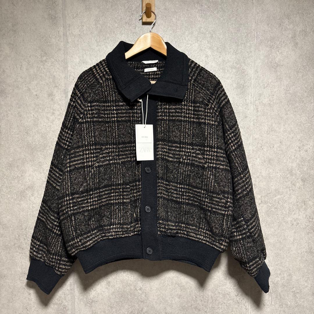 ZARA ザラ リブ襟切り替えジャケット M