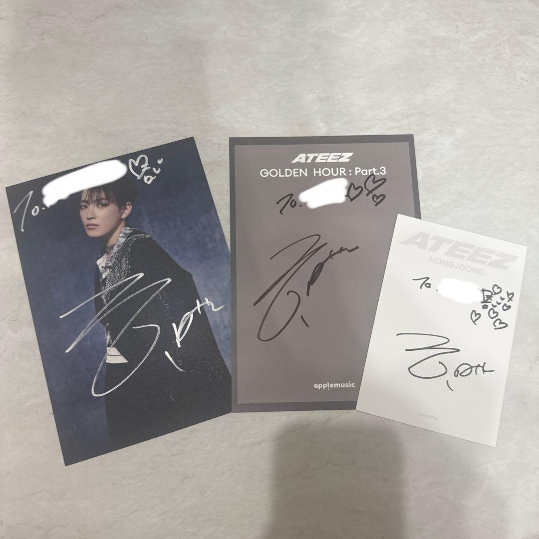 ATEEZ ホンジュン直筆サイン3枚セット