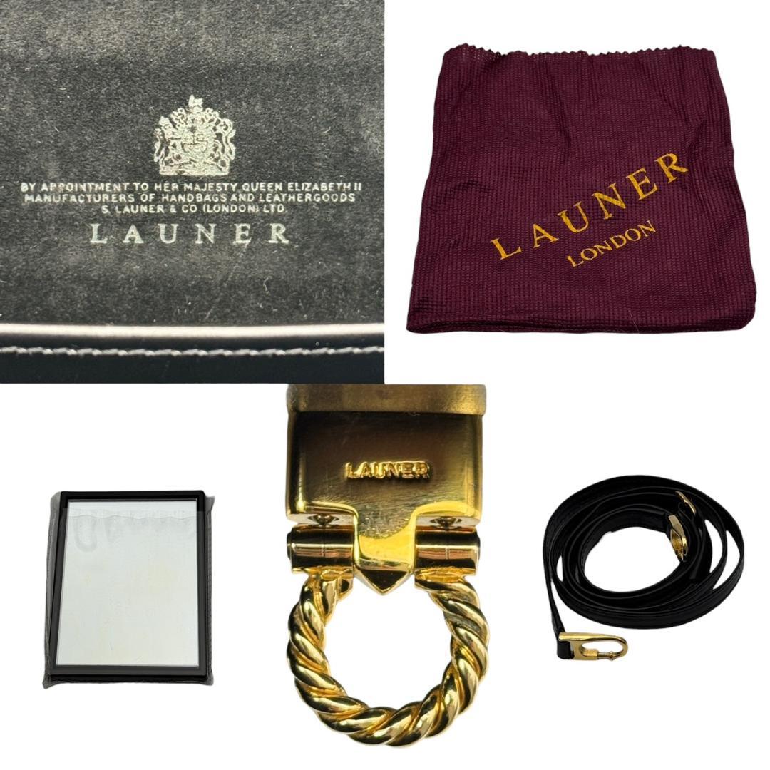 【美品】ロウナーロンドン ロイヤル 2way ハンドバッグ ショルダーバッグ 黒