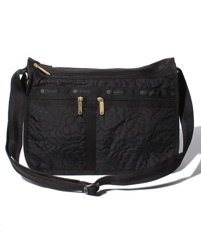 レスポートサック　ショルダーバッグ　ブラック　パフィーブロッサムズ