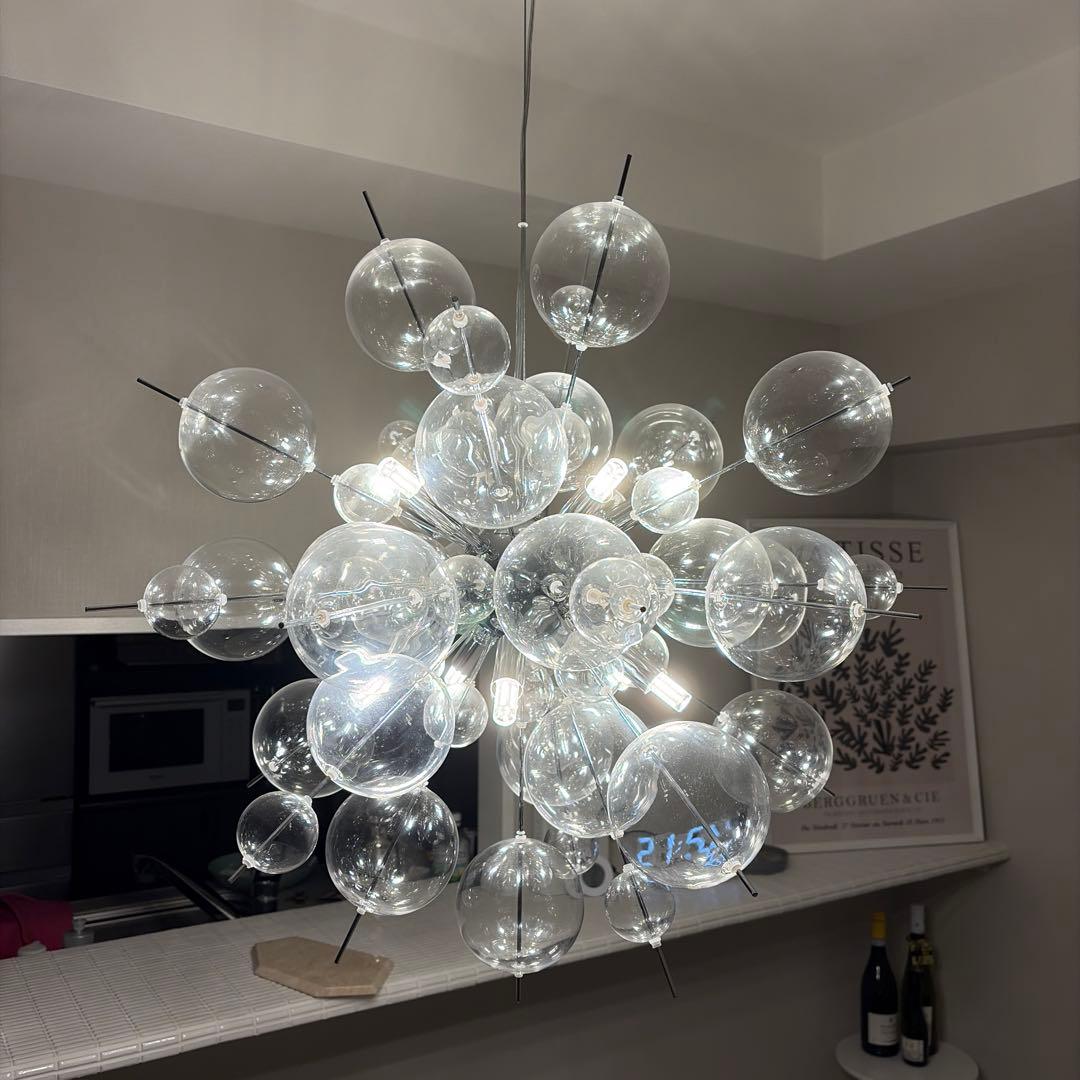 バブルシャンデリア シルバー 10灯 直径60cm