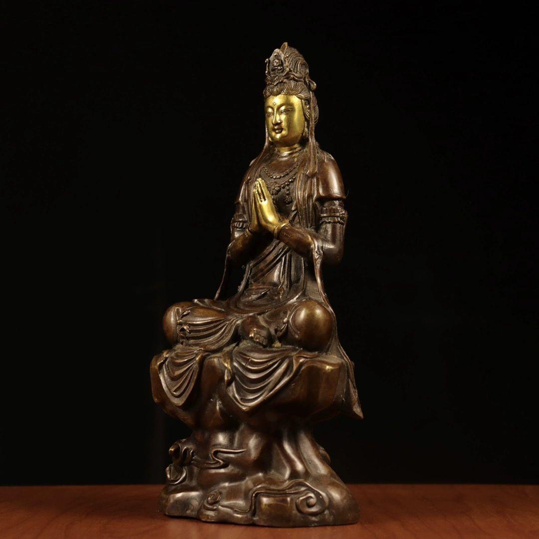 仏教美術 仏像 自在観音 小仏像 銅製 銅器