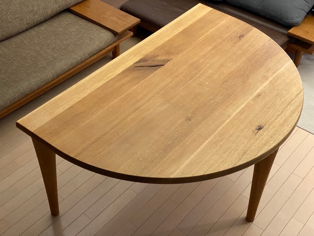 飛騨産業　ダイニングテーブル　森のことば 半円形テーブル