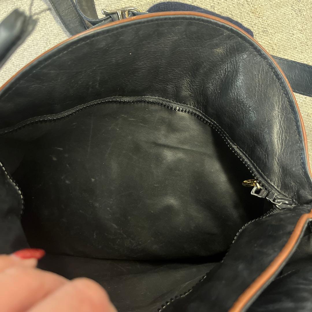 セリーヌ　黒 レザー ショルダーバッグ