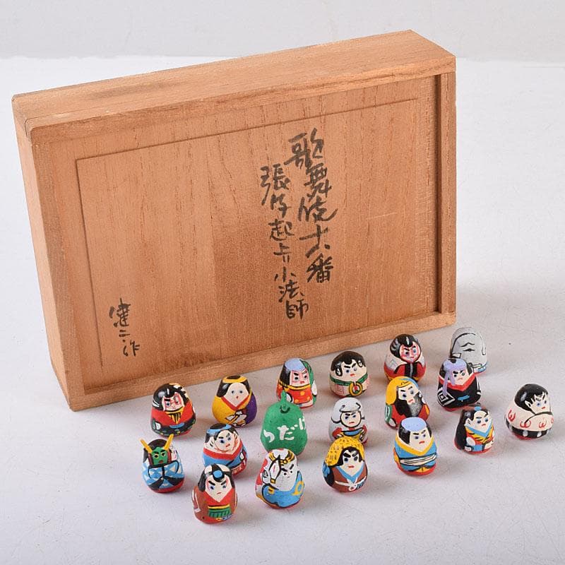 春日部張子　五十嵐健二作　歌舞伎十八番　張子起上り小法師　共箱　C　R8946