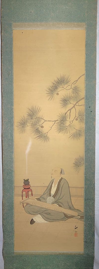 人物画　歴史画　仙人図　秋江銘　箱無し　書画、骨董品、美術品