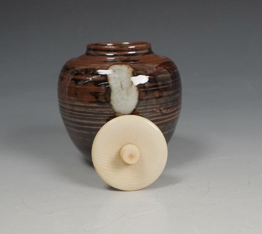 清水茂生古瀬戸茶入 新紹緞子仕覆