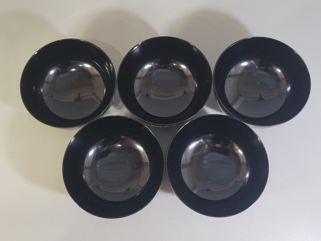 金銀 家紋散 蒔絵 吸物椀 五客 美品 DT339