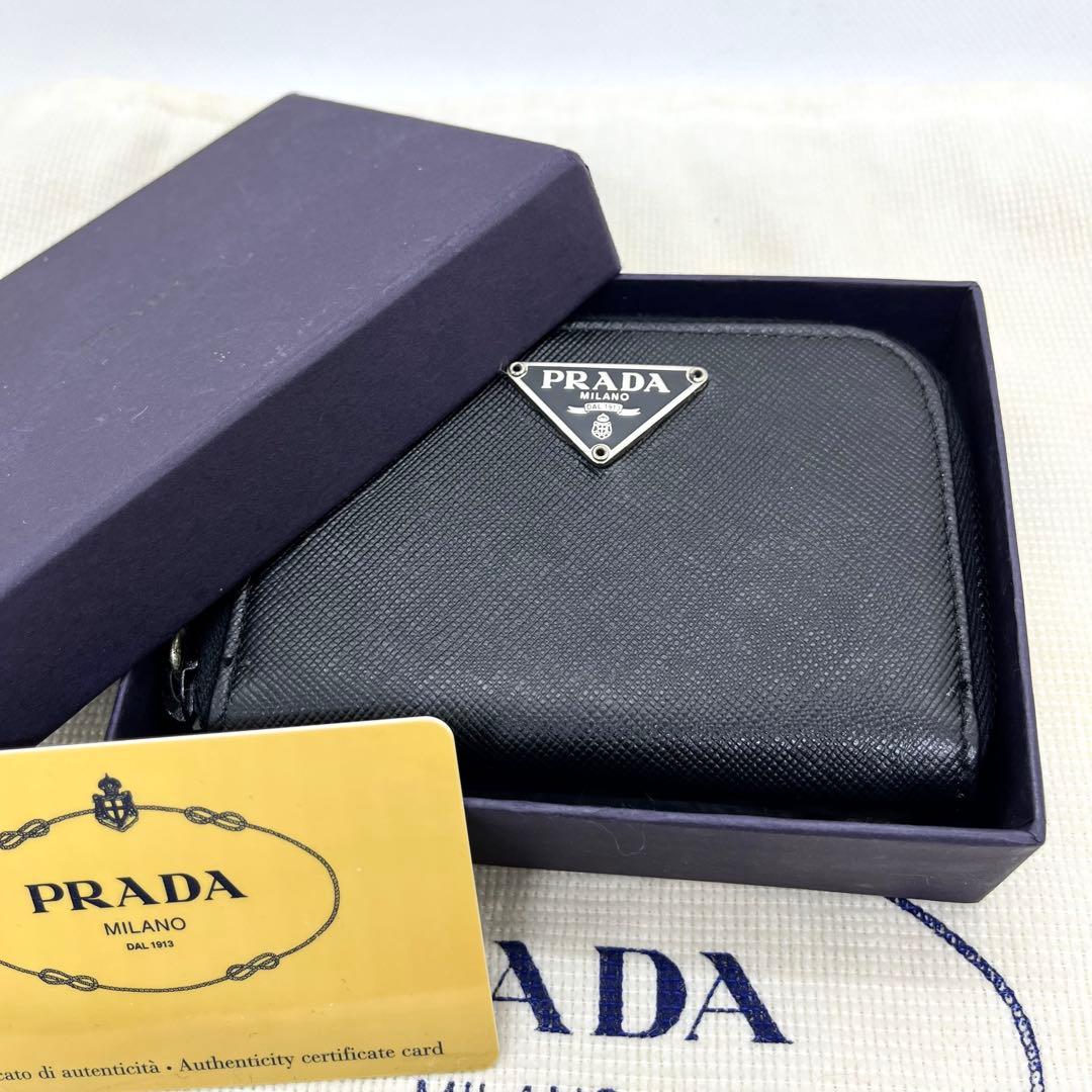 極美品/箱・ギャラ付き✨プラダ ケース 三角ロゴ サフィアーノレザー