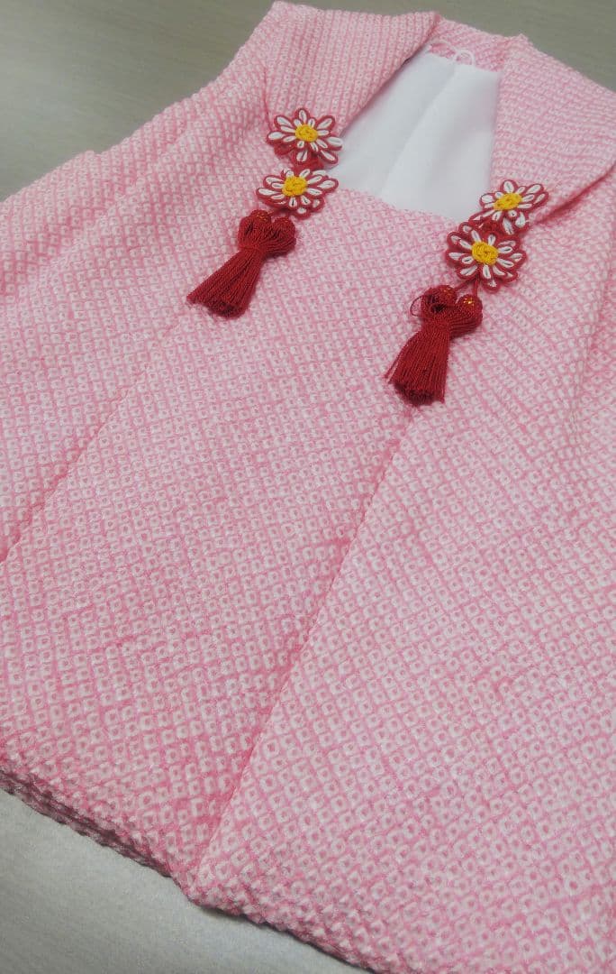 三歳お祝い着 被布コート 鹿の子絞り