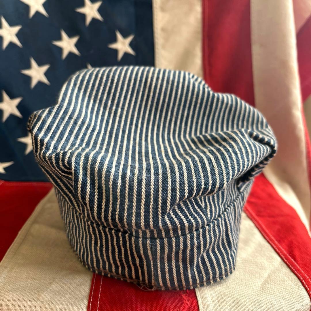 60s 〜 70s ビンテージ Lee ヒッコリー ワークキャップ Lアメリカ製