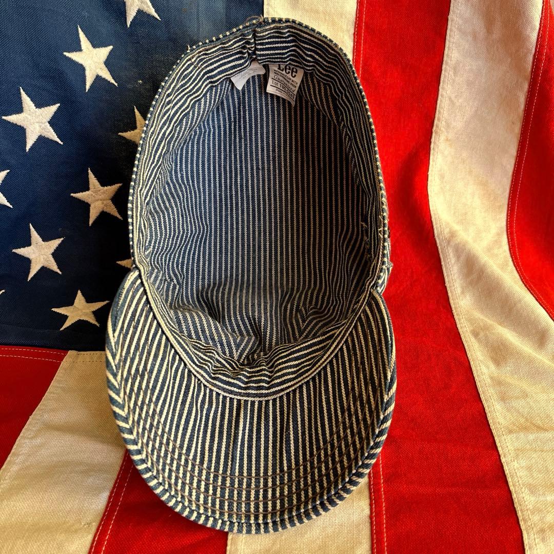 60s 〜 70s ビンテージ Lee ヒッコリー ワークキャップ Lアメリカ製