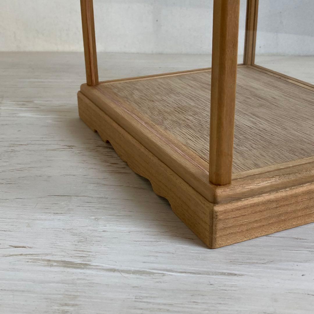 g312 古い木製ガラスケース 2段 卓上ショーケース 扉なし