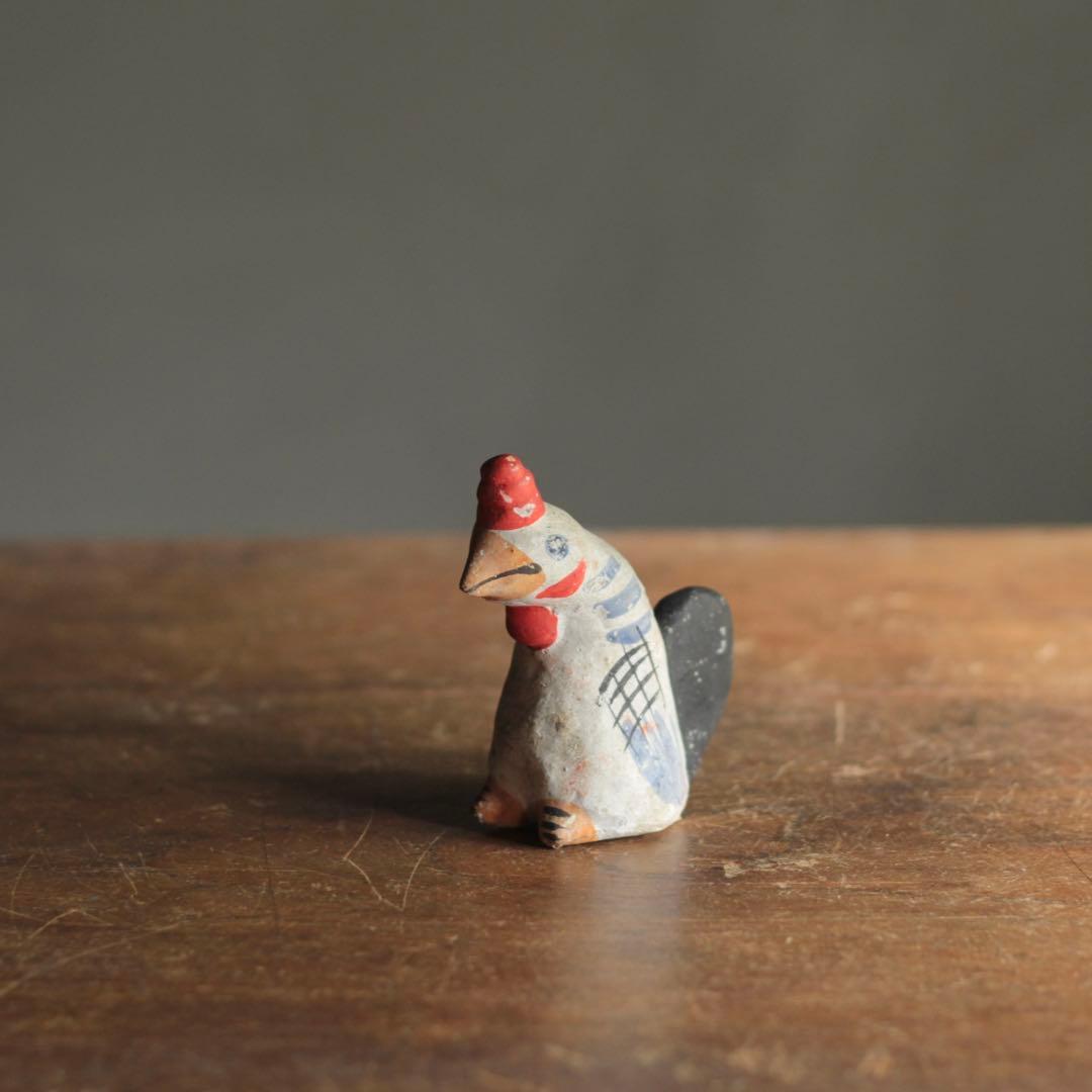 青森 土人形 鳥 鶏 福原英治郎？ 郷土人形 民芸 アンティーク オブジェ