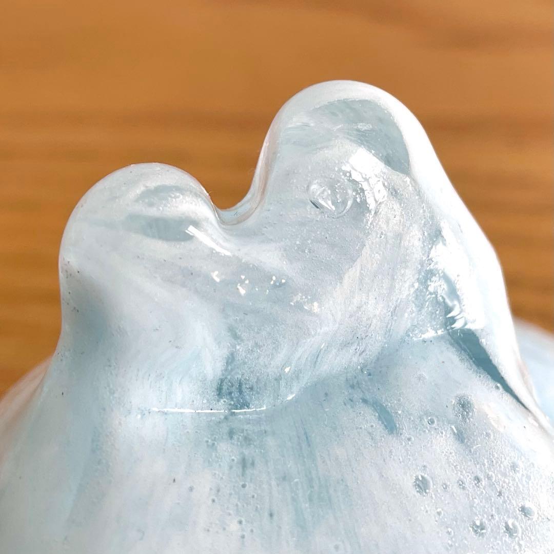 中村真那 ガラスオブジェ 「雪原をかける」 うさぎ 兎 ガラス作家 一点物