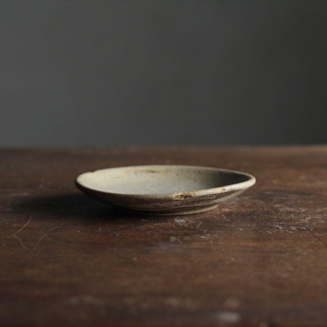 美濃 灰釉 小皿 No.3 江戸後期頃 古美術 古道具 アンティーク