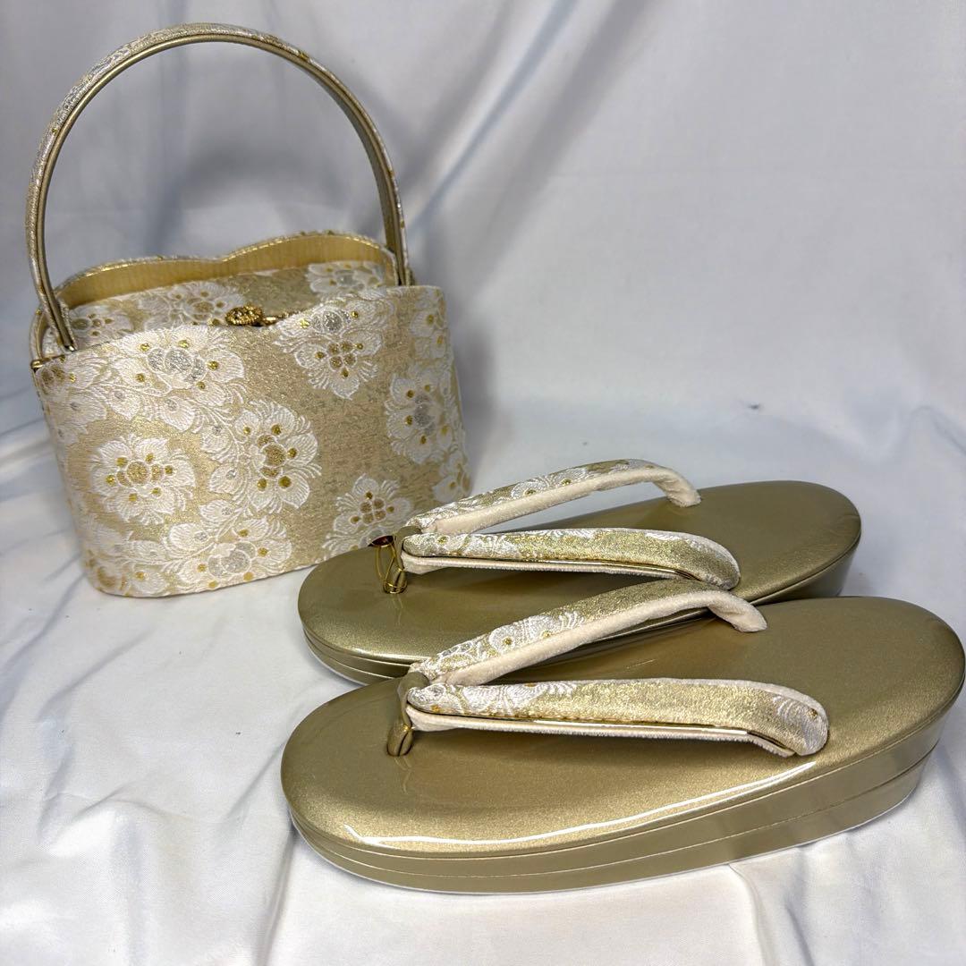 新品　2025年新作　草履　バッグ　セット　振袖用　Sサイズ　ブランド品