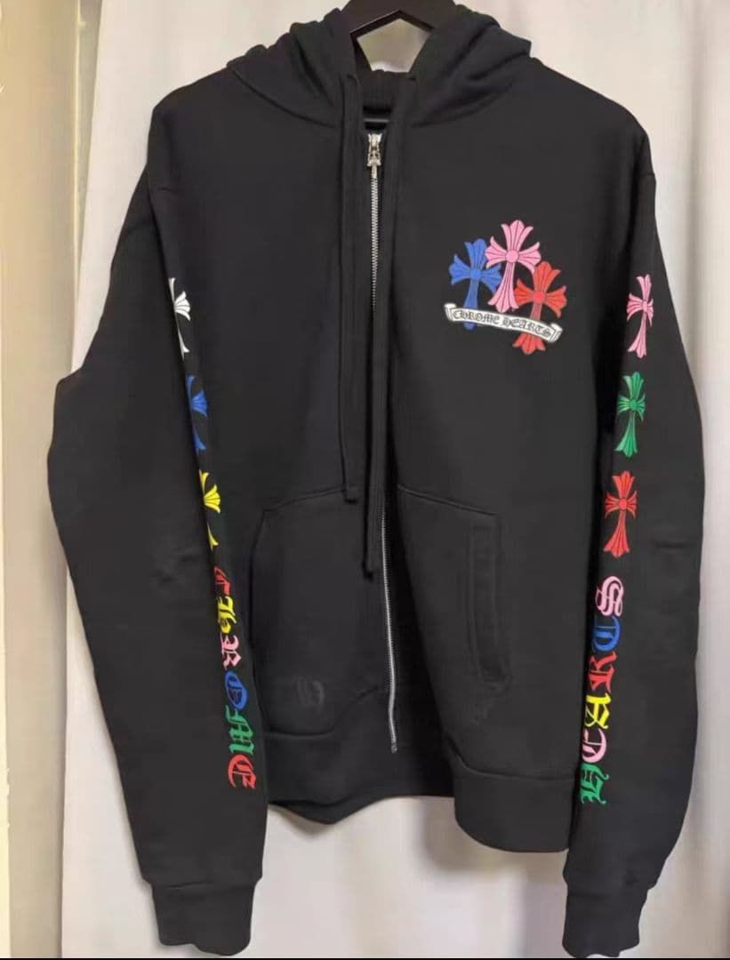 美品クロムハーツ マルチカラー セメタリー クロス ダガー ジップアップM