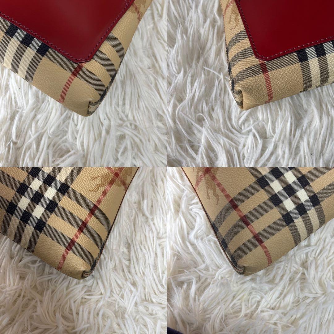 ✨️極美品 バーバリー ノバチェック シャドーホース PVC アクセサリーポーチ