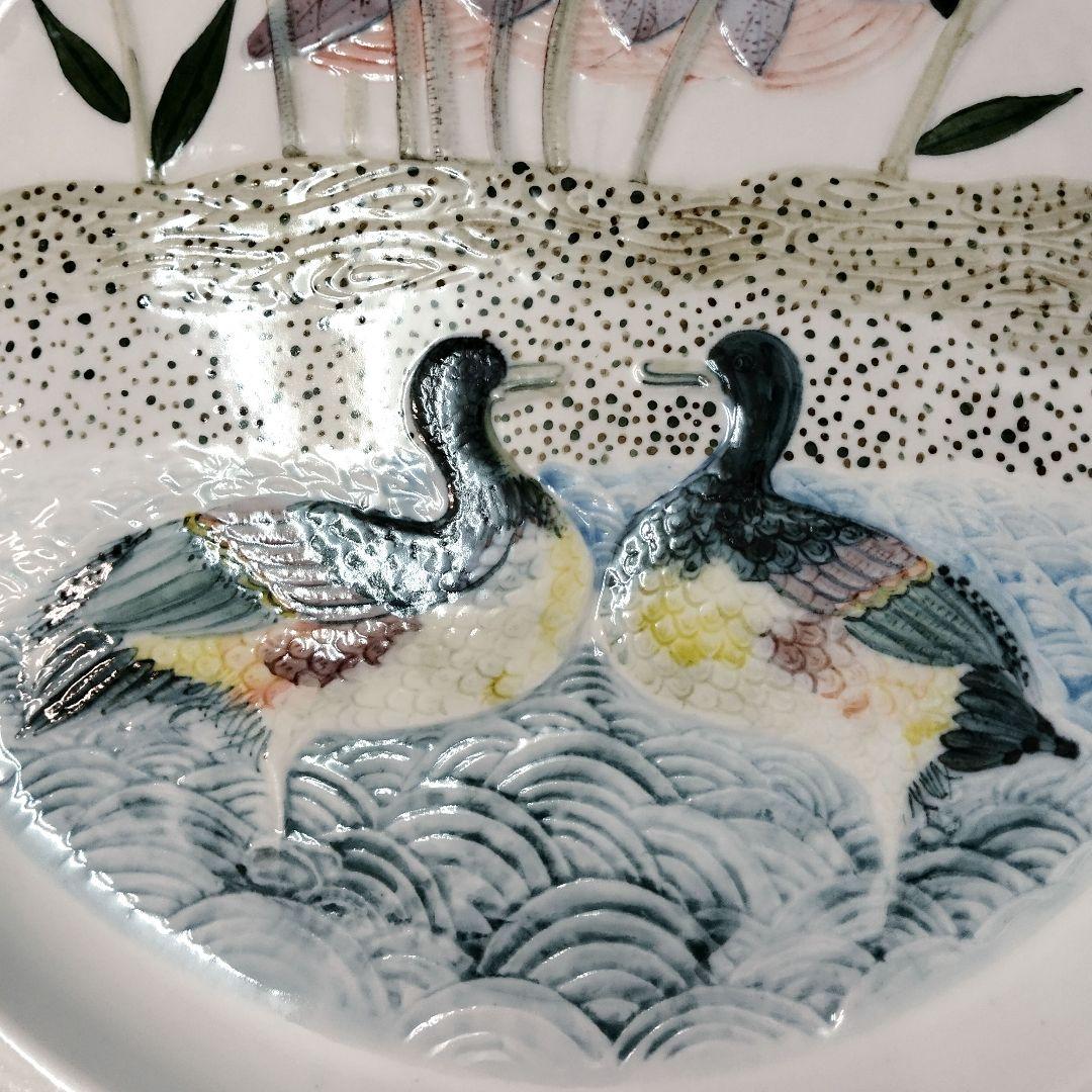 韓国 現代作家【金益寧】白磁 飾り皿 大皿　　コンテンポラリー