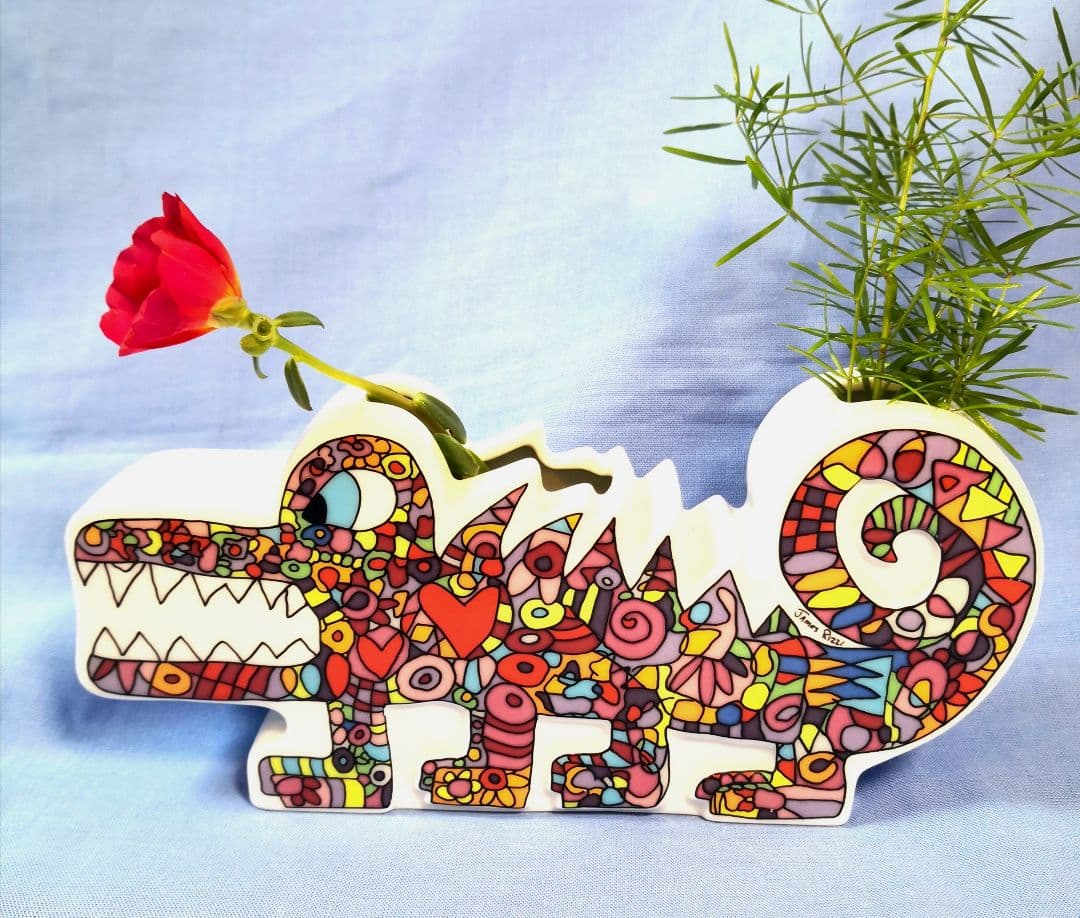 ❤️ポップアートの先駆者James Rizziの ワニ型一輪刺し　A1519