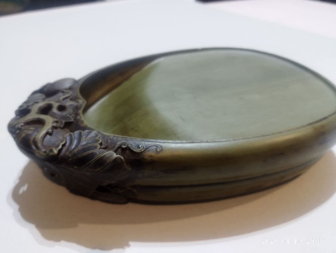 中国美術　端渓硯　緑端渓　硯　書道具